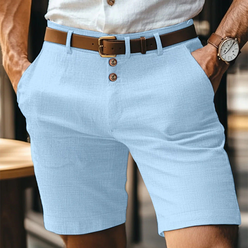 Linen Cuffed Business Shorts