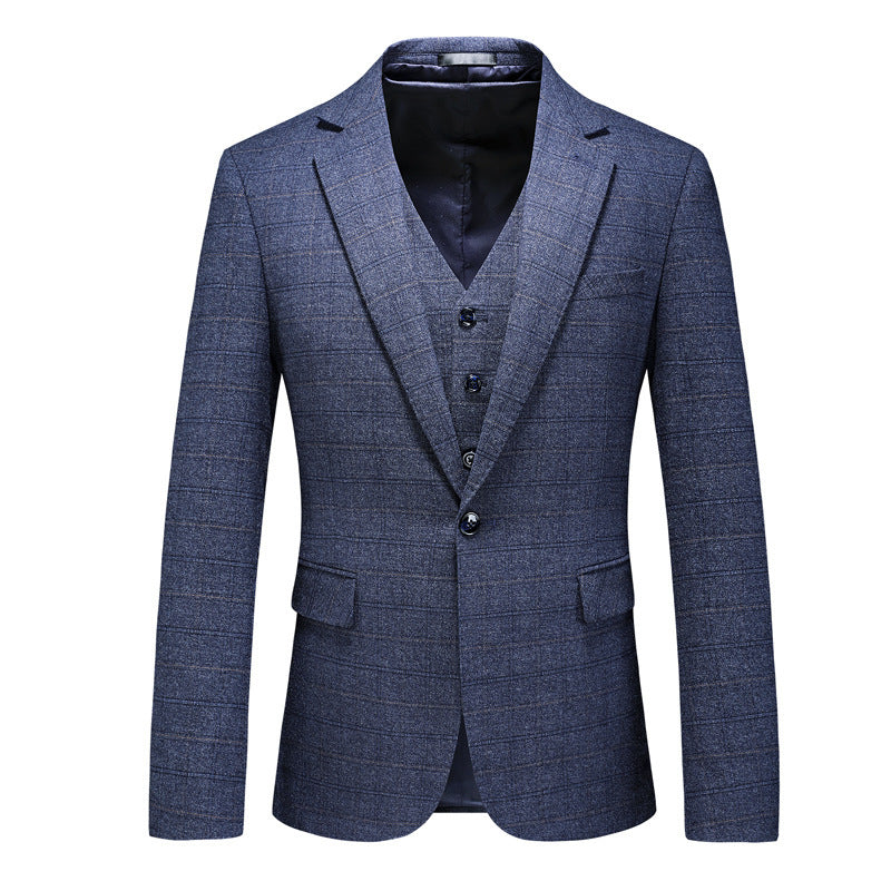 Light Plaid Three-Piece Suit