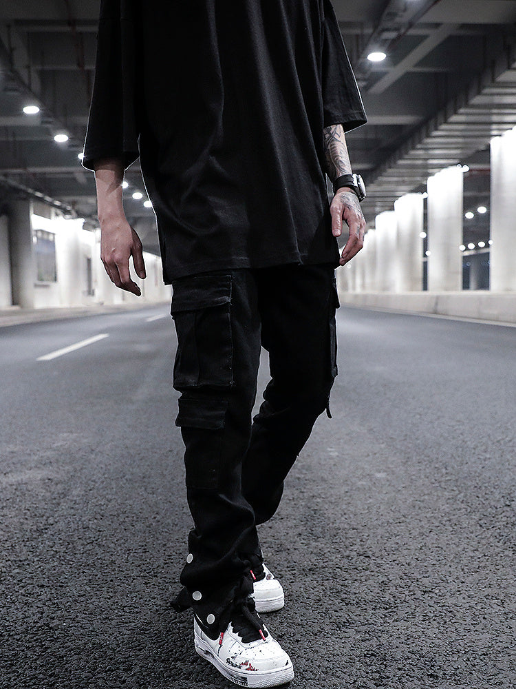 Three-dimensional Tailoring Breasted Jeans With Ankle Buttons