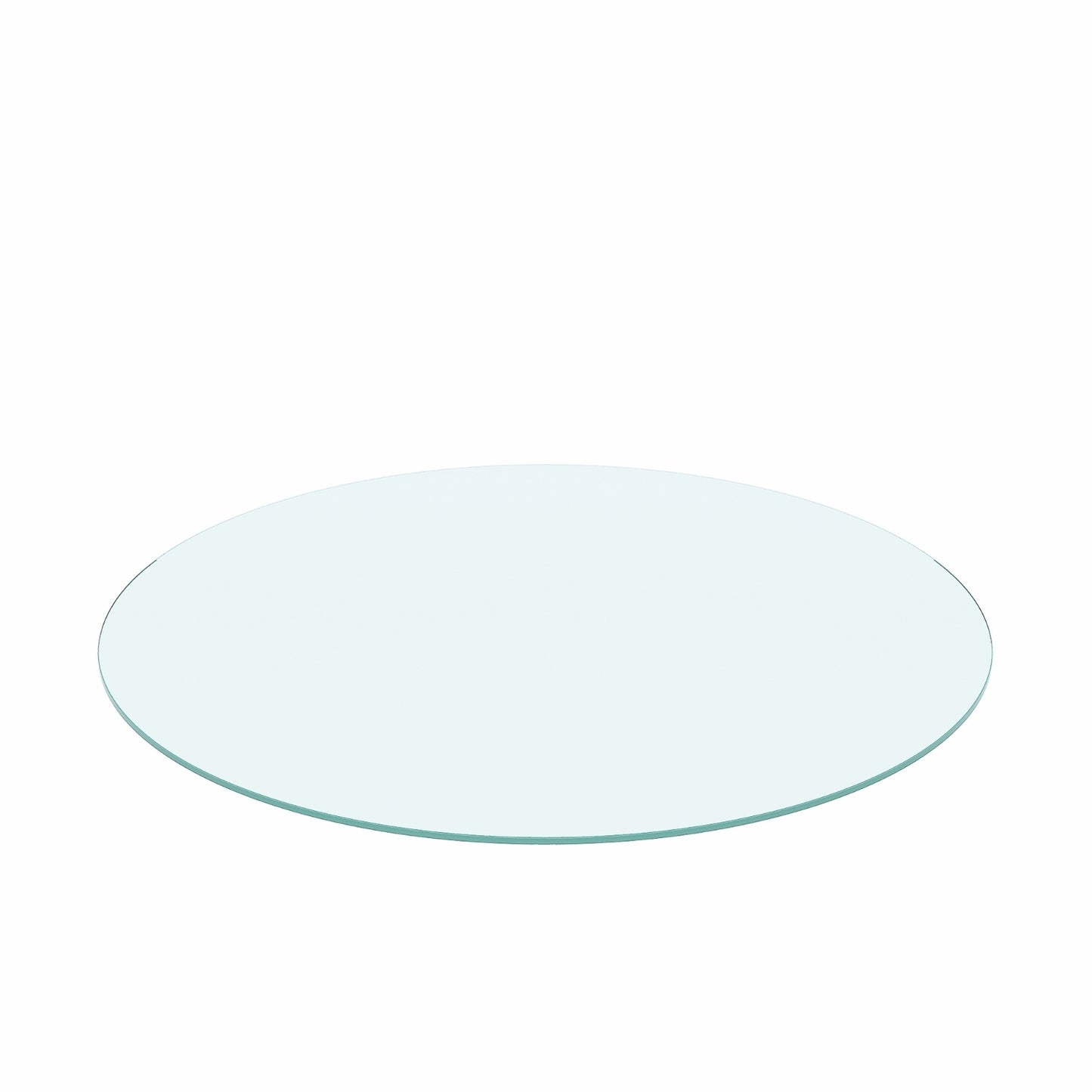 Round Tempered Glass Table - Thick Flat Polished Edge