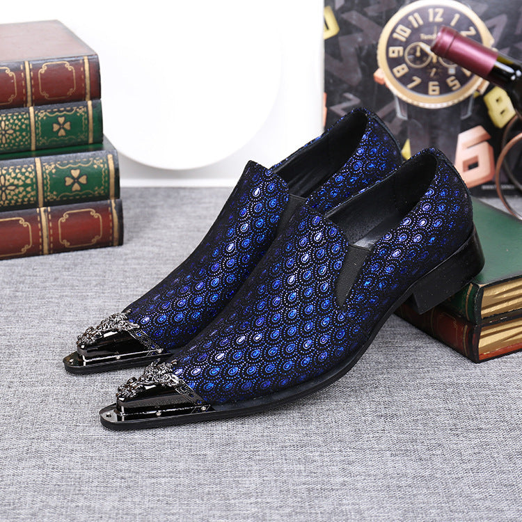 Brogue Leather Metal Tip Dress Shoes