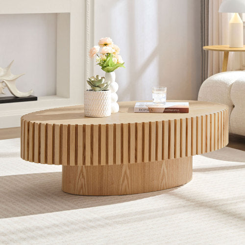 Modern Wood Handmade Drum Coffee Table