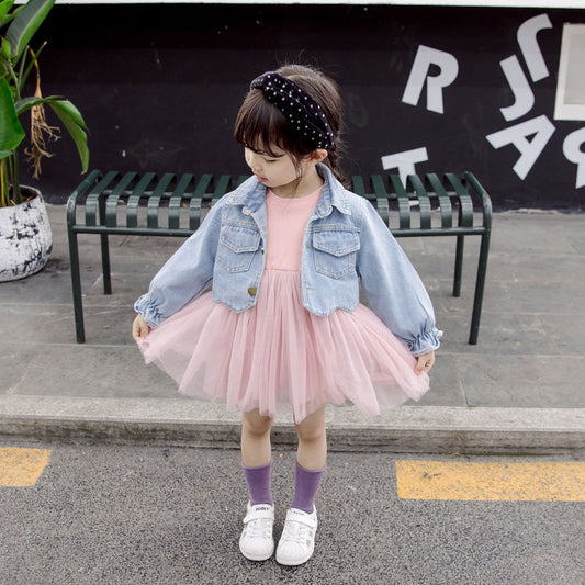 Dress Denim Jacket 2 Piece Set