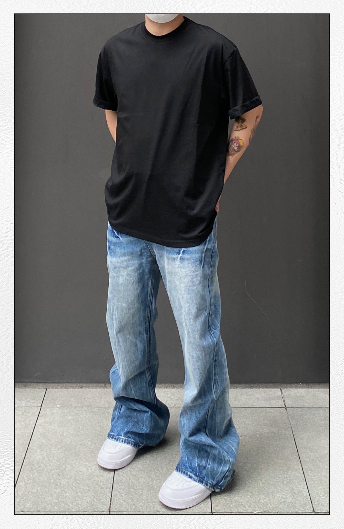 High Street Loose Straight Leg Micro Flared Jeans