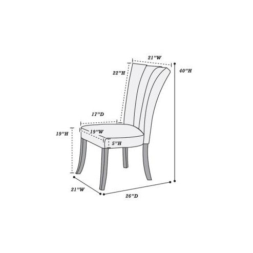 Faux Leather Upholstered Lines Back Set Of 2pc Chairs